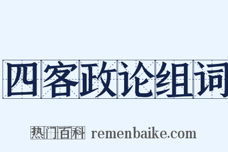 四客政论组词是什么意思的图片